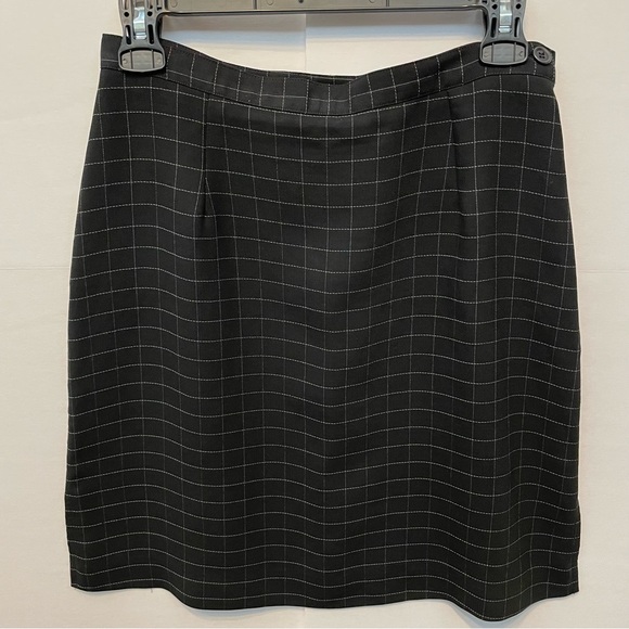Harold’s Black & White Window Pane Pattern Mini Pencil Skirt Sz 6 - Picture 1 of 9